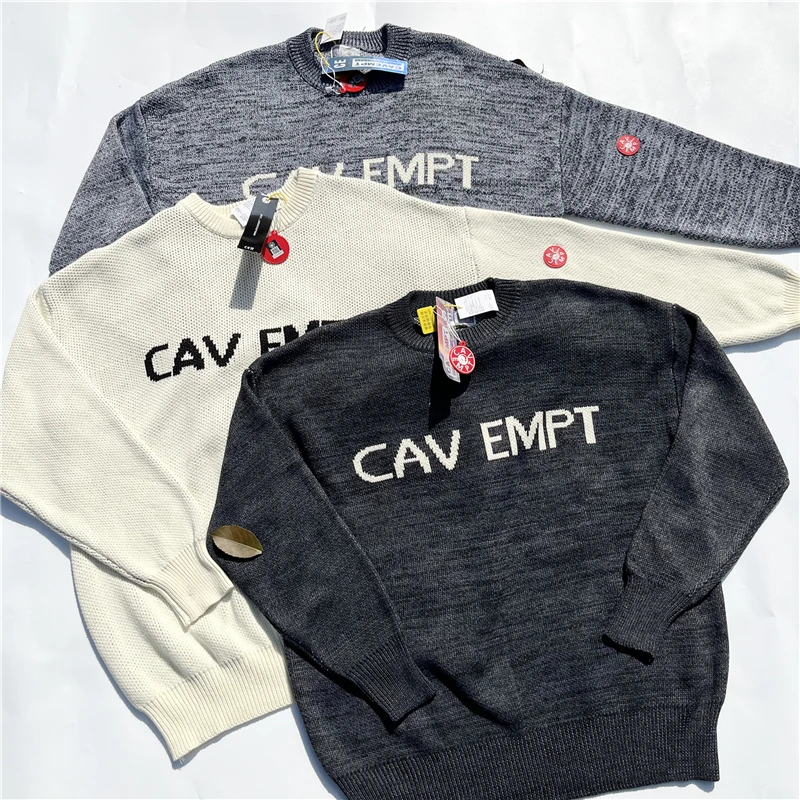 

22FW NEW CAVEMPT C.E Sweater Letter CE Sweater Men's Women's 1:1 High Quality Knitted Sweater Cav Empt Sweaters Sweatshirts