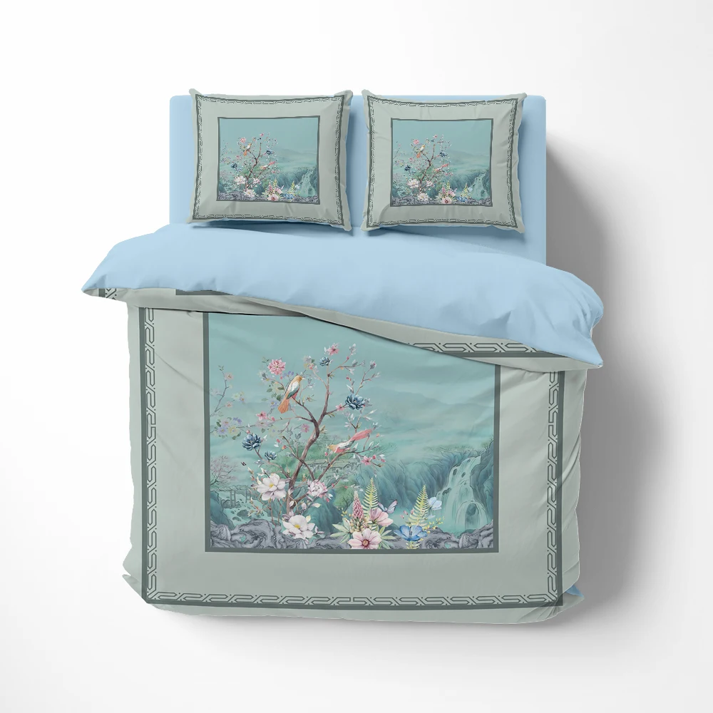 

Customizable size Bedding set euro Single queen king bed linen Quilt/Duvet cover set Linens 2bedrooms Bed set for home waterfall