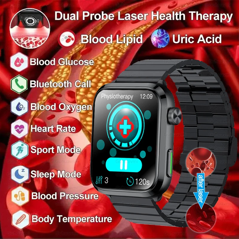 Смарт-часы Call + мужские для физиотерапии и измерения уровня сахара в крови