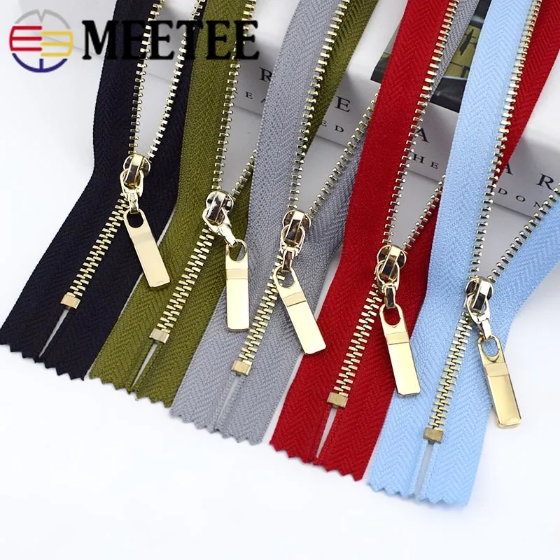 

Meetee 2Pcs 3# 15/18/20/25/30cm Metal Zippers Close-end Zip Closure for Clothes Jeans Pocket Zipper Bag Purse Repair Accessory