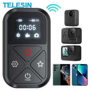 TELESIN 80 м Wifi Bluetooth пульт дистанционного управления для GoPro 10 9 8 со светодиодным экраном для смартфона GoPro Hero 8 9 10 GoPro Max