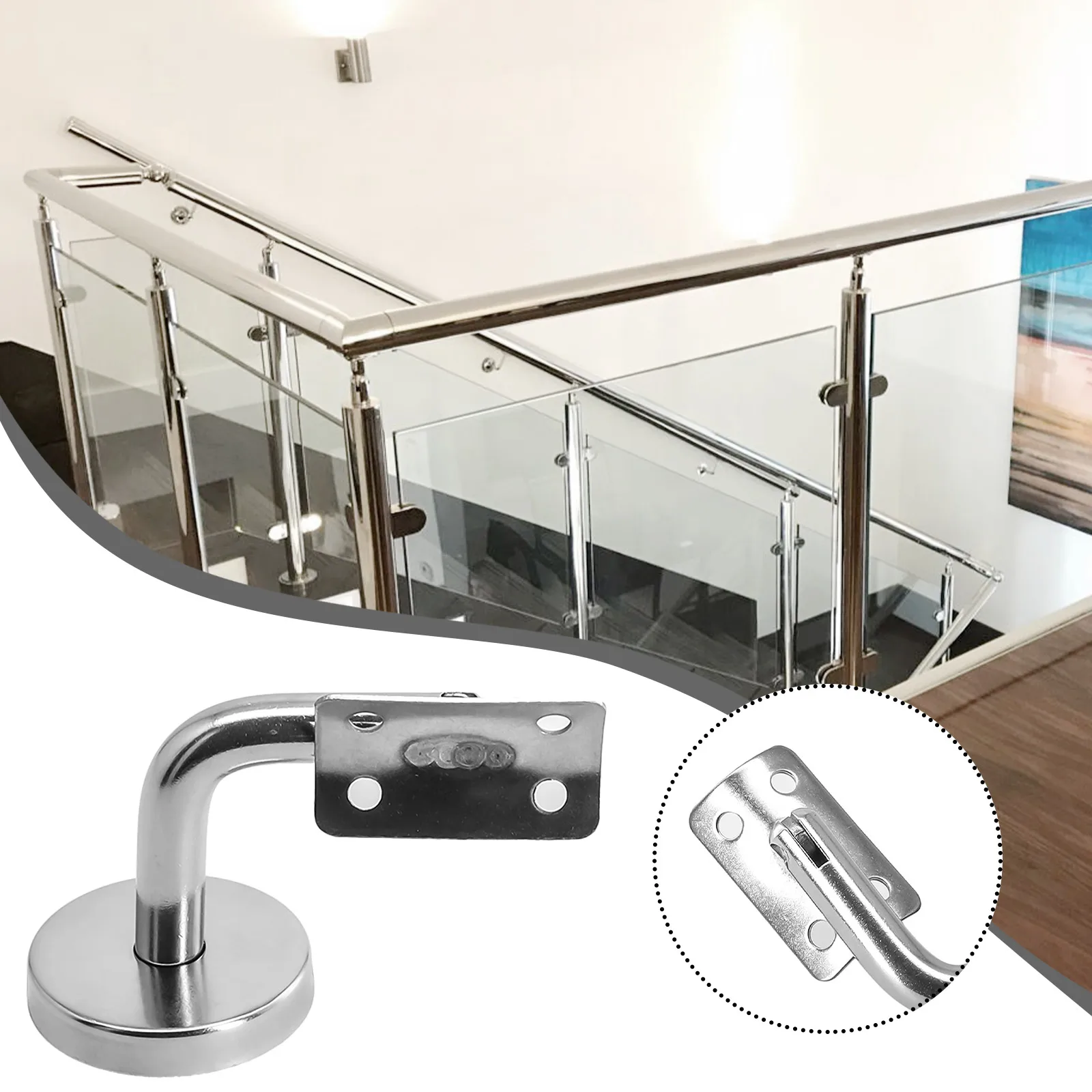 Treppe Wand интел Endabdeckungen Silber Поручень Кронштейн Опорные торцевые крышки Нержавеющая