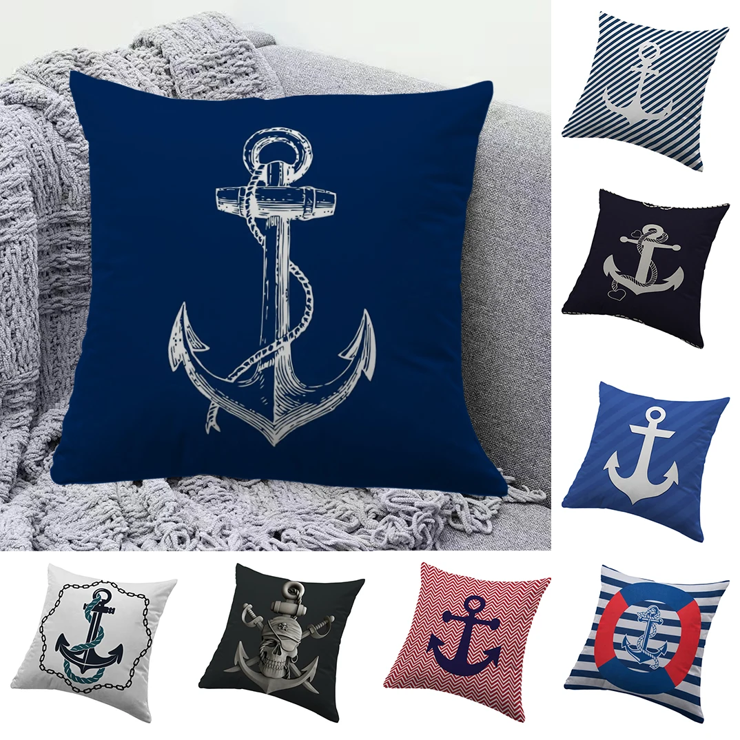 

Decorative Cushion Cover Anchor Throw Pillows Cushions Home Decor Pillowcases Anime Pillow Sofa Silk Body Double sided printing