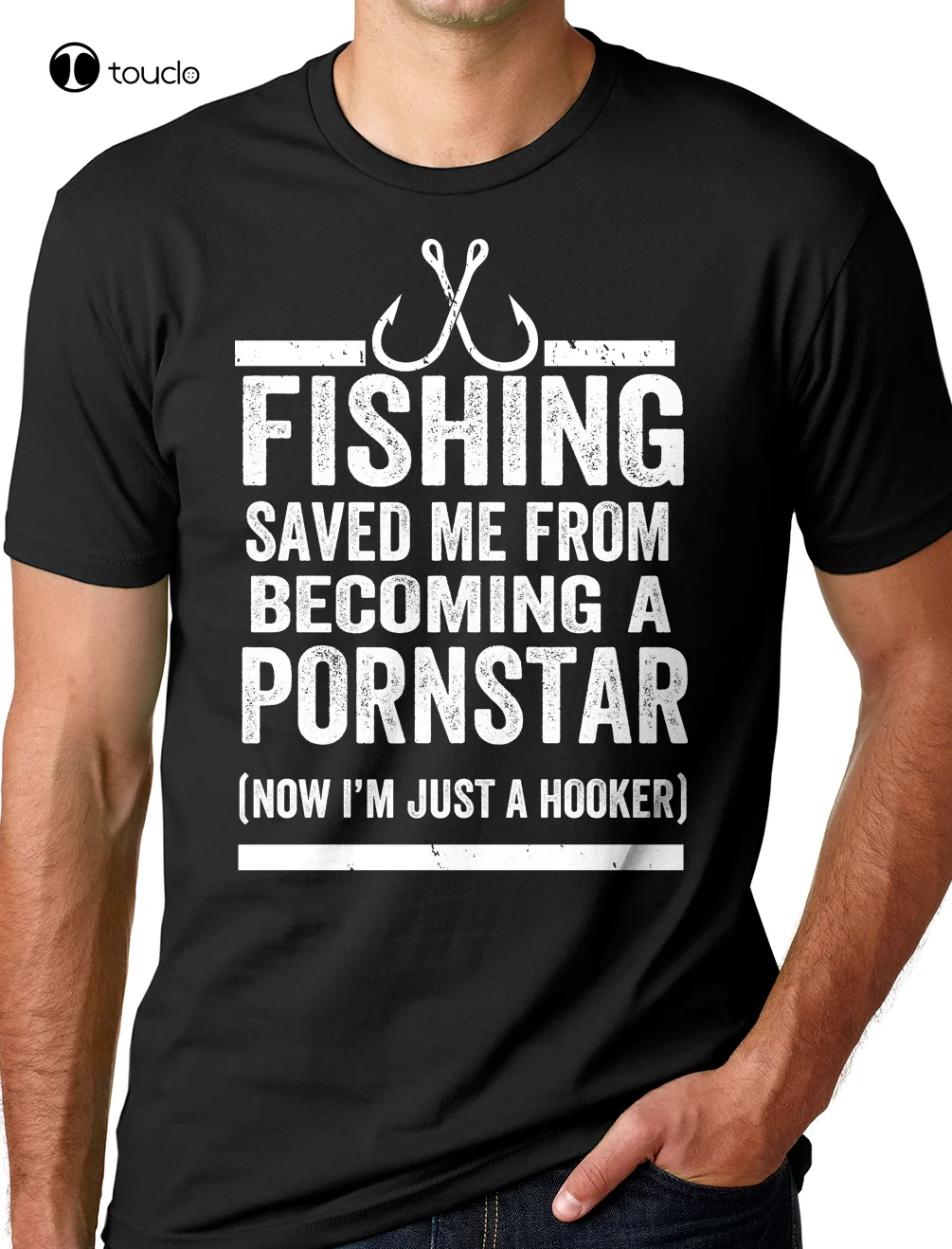 

Men'S Fishing T-Shirt Fishing Saved Me From Becoming A Pornstar Funny Dad Gifts