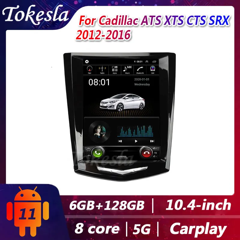 

Tokesla Car Radio For Tesla Cadillac ATS XTS SRX CTS ATSL Android Auto DVD Central Multimedia Receiver Gps Carplay Screen System