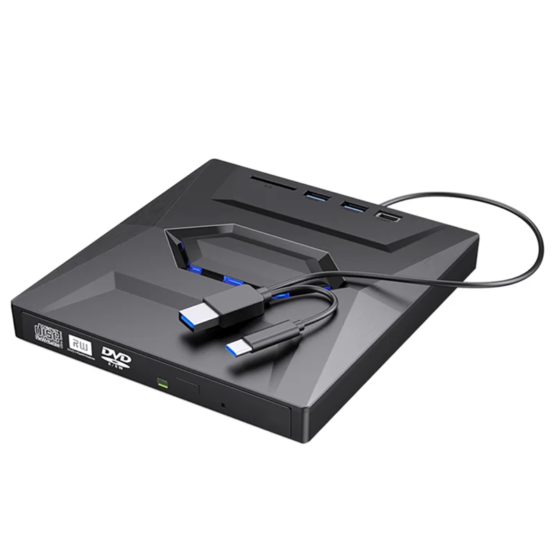 External DVD CD Writer Burner and Player Type C/USB3.0 Drive for PC Laptop Windows