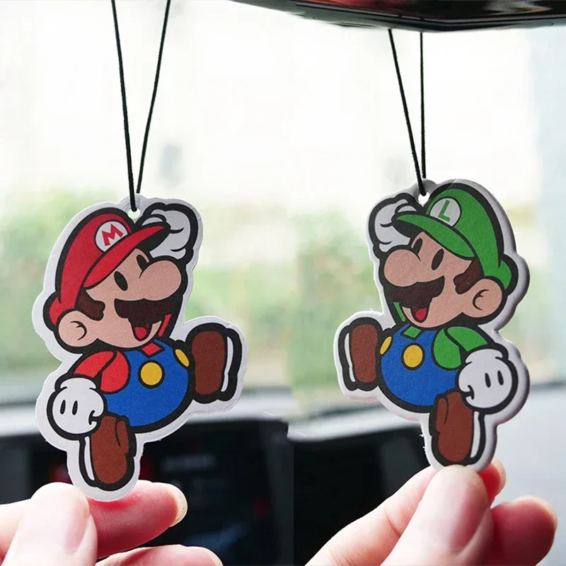 Super Mario Bros Автомобиль Подвеска для аромата аниме автомобиль заднего вида