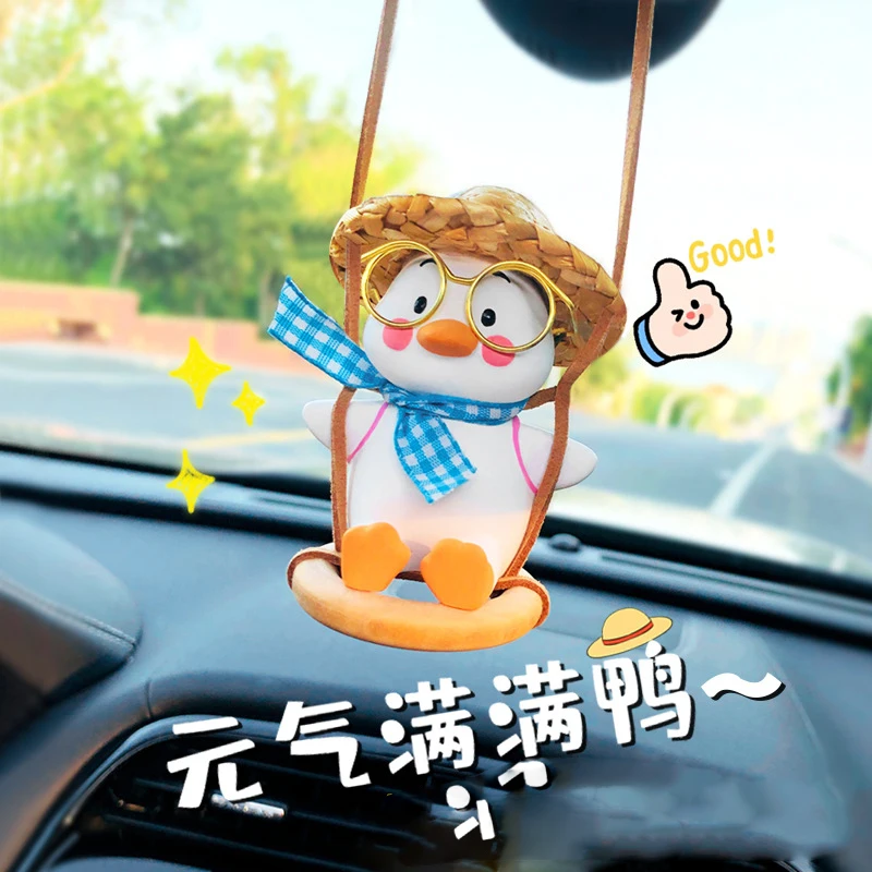 

Swing Duck Car Aromatherapy Car Pendant Female Car Accessories Hanging Perfume Decorative interior Fragrance