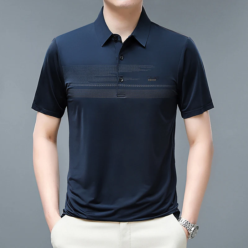 

Футболка TFETTERS мужская с отложным воротником, Тонкая Повседневная тенниска с принтом, деловой стиль, повседневная майка для работы, лето 2023