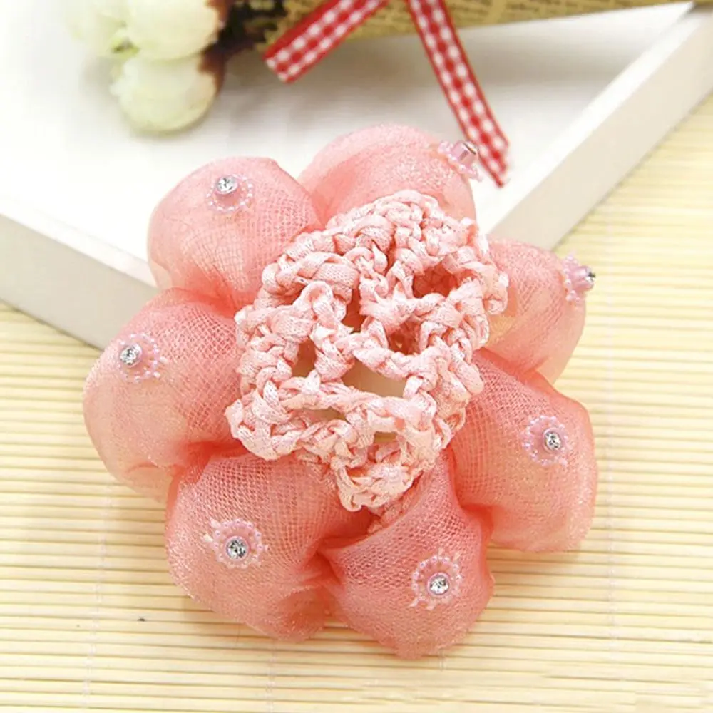 Fashion Flower Show Disc Hair Net Girl Kid Ballet Dance Skating Snoods ElasticTie Bun Cover Black Headwear Styling Accessory | Аксессуары