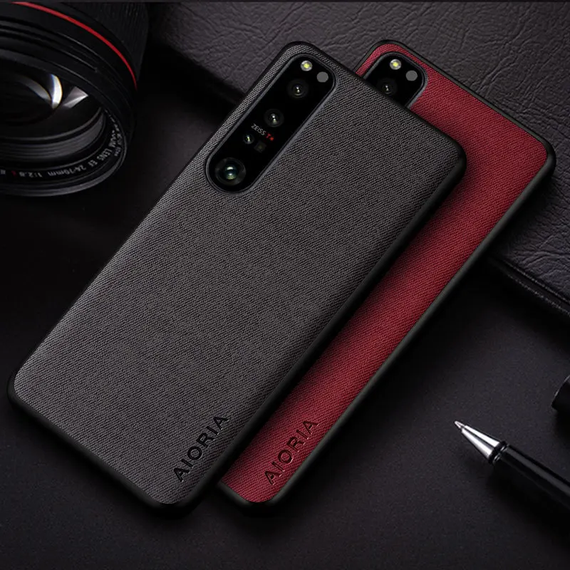 

Oxford cloth phone case For Sony xperia 1IV Anti-slip Retro Cloth Anti-knock Back Phone Cover For Xperia 10IV Accessories