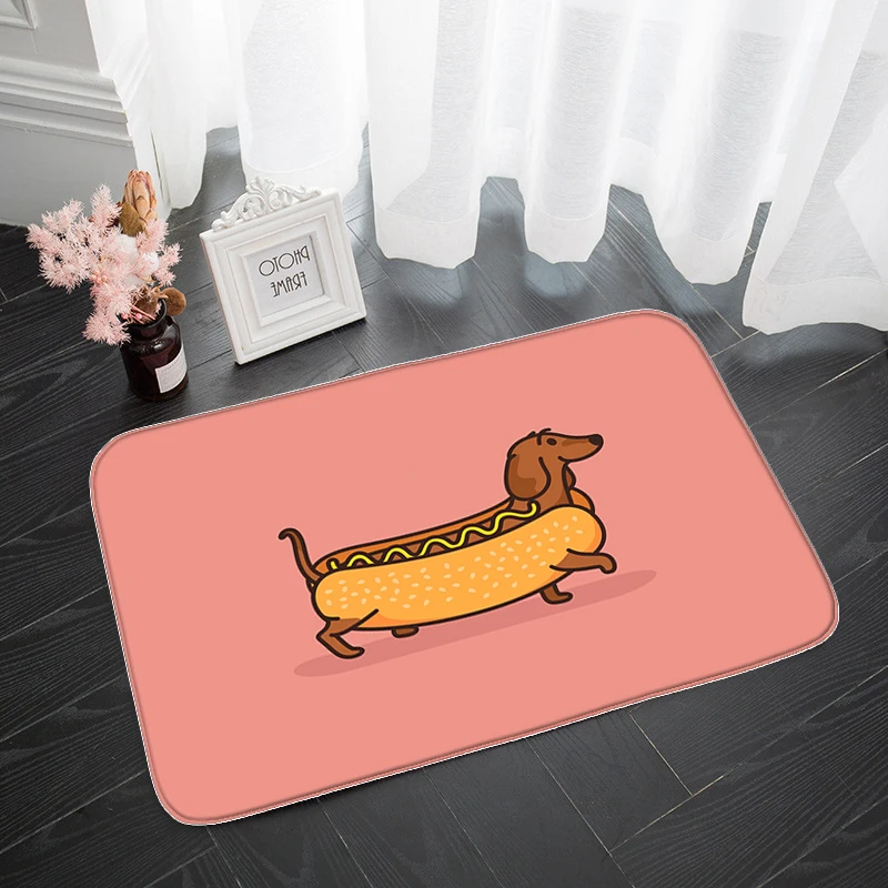 

Rugs Dachshund Mat for Hallway Custom Living Room Mats Washable Non-slip Kitchen Rug Carpets Entrance Carpet Home Bath Foot Door