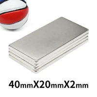 2510152050pcs 40x20x2mm block strong powerful magnets long rectangular permanent neodymium magnet sheet 40x20x2 40202 mm