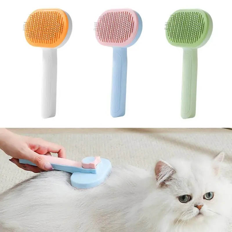 

Slicker Brush For Dogs Pet Grooming Shedding Brush Dog And Cat Hair Brush One-Push Button Release Pet Hair Removing Brush
