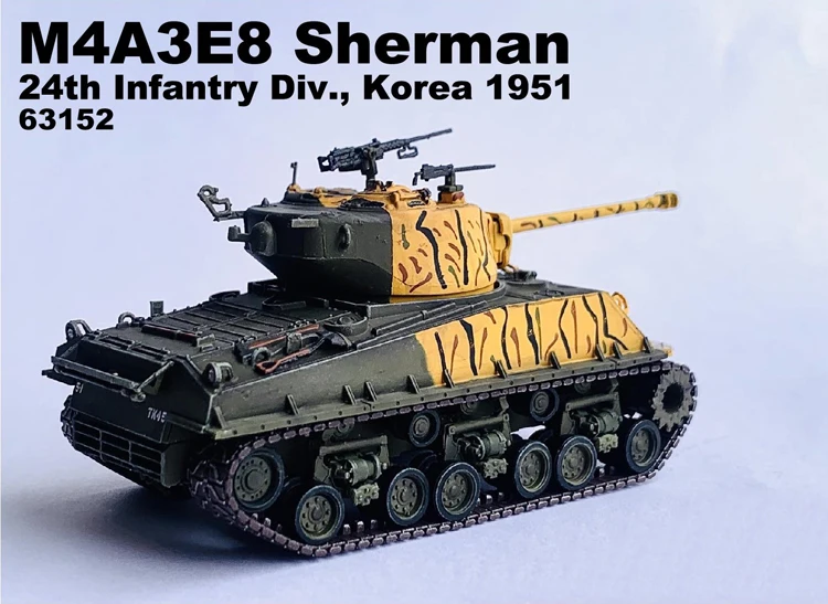 Фото 1: 72 DG63152 Американский танк Шермана M4A3E8 24 пехотной дивизии 1951 Готовая модель продукта №4