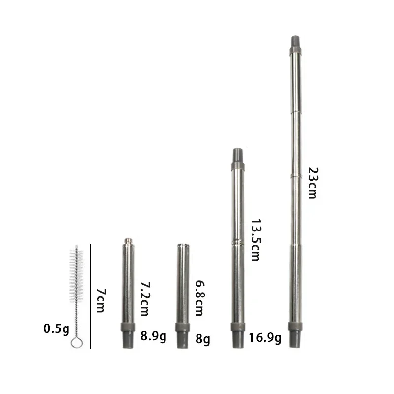 1 шт. многоразовая Складная труба из нержавеющей стали