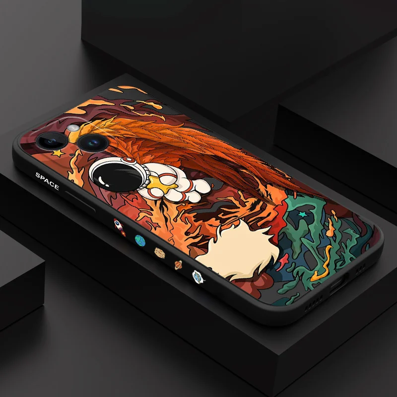 

Angel Astronauts Phone Case For iPhone 14 13 12 11 Plus Pro Max Mini X XR XS SE2020 8 7 6 6S Plus Liquid Silicone Cover