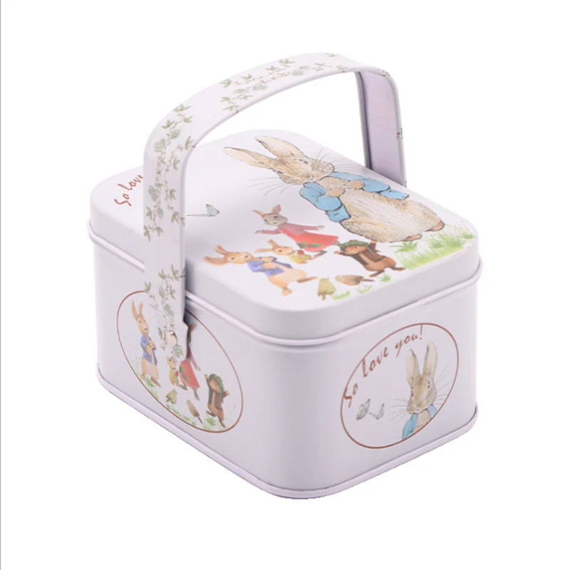 1 шт. портативный чехол с мультяшным Кроликом жестяная коробка для хранения