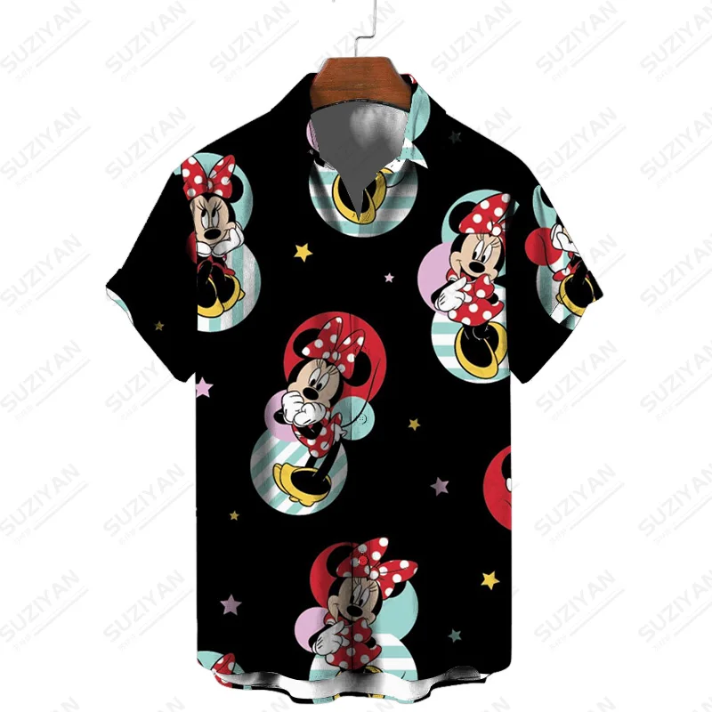 

Рубашка с коротким рукавом и принтом Disney, Готическая Корейская версия, модные красивые футболки в клетку с коротким рукавом в стиле хиппи, в ...