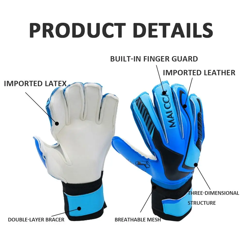 Wear-Resistant Latex Finger Gloves Football Goalkeeper Non-Slip Protective Gear Outdoor Sports Professional Soccer Goalie Gloves