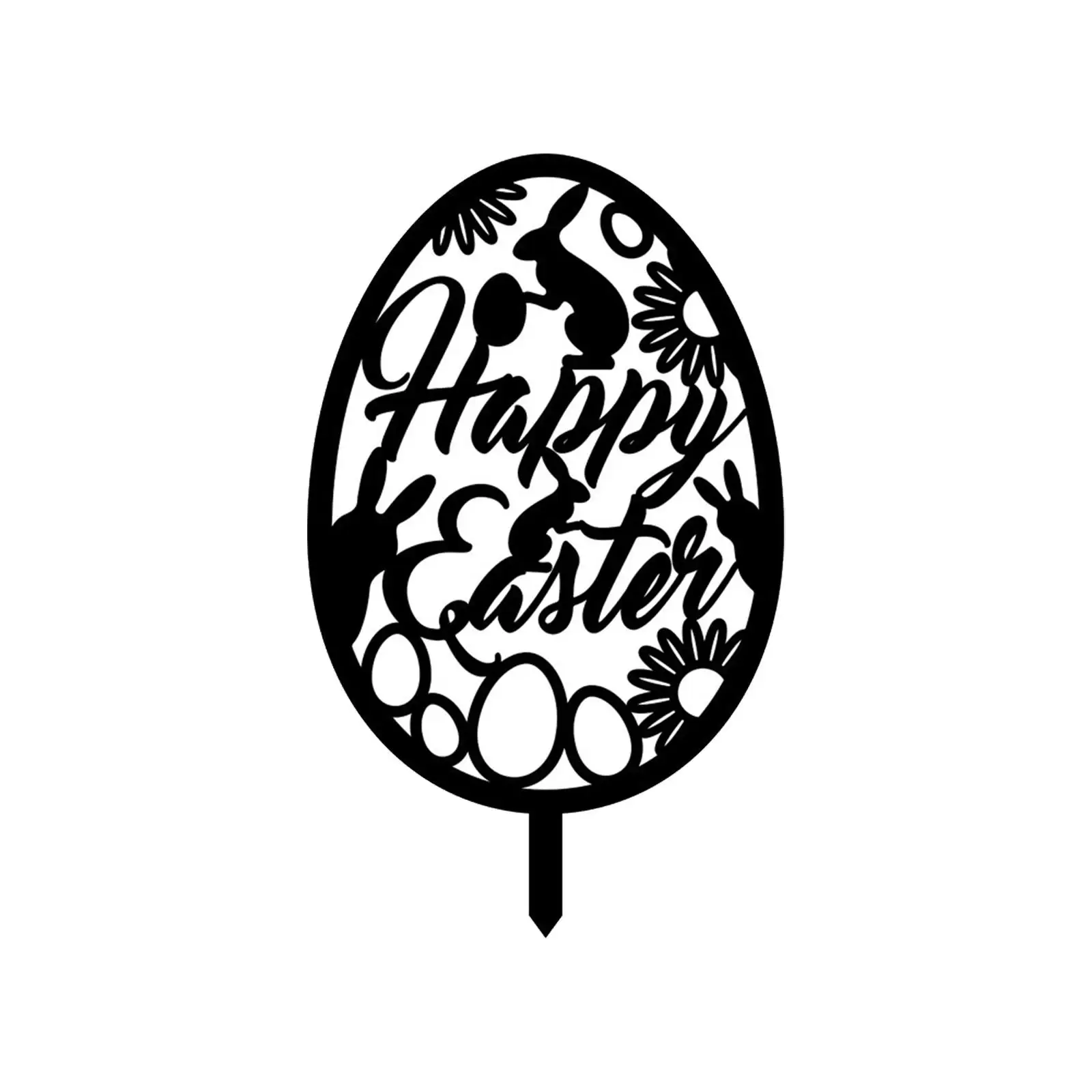 

Bunny Yard Stakes Standing Silhouette Yard Art for Landscape Yard Lawn