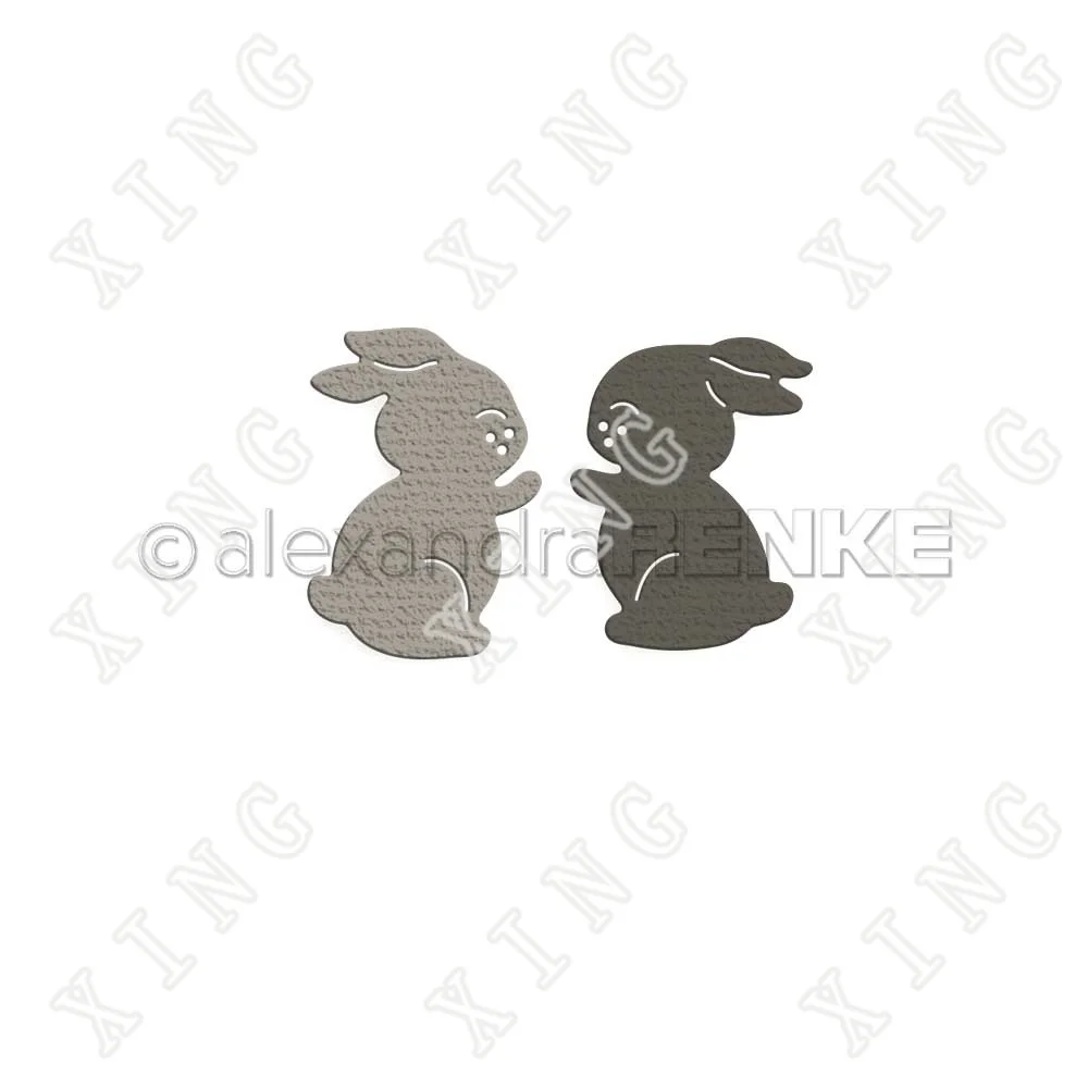 

New Two Rabbits Hug Metal Cutting Dies Scrapbook Diary Decoration Stencil Embossing Template Diy Greeting Card Handmade