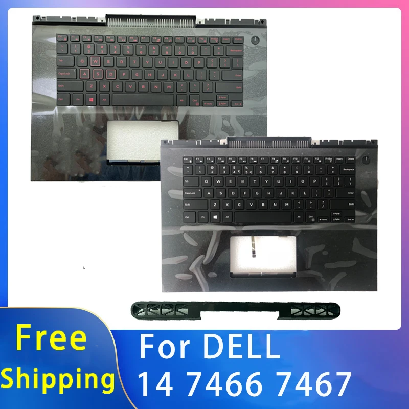 

New For Dell 14 7466 7467 Shell Replacemen Laptop Accessories Palmrest/Hinges Cover/Keyboard With/Without Backlight