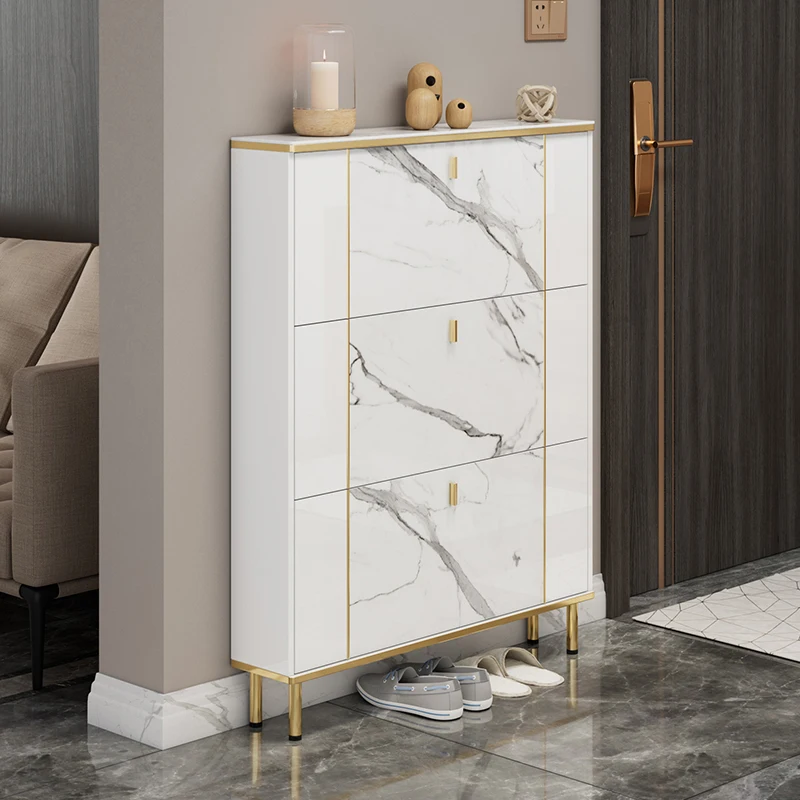 

Nordic Luxury Shoe Cabinets Modern Ultra Thin White Door Shoe Rack Multi Layer Free Shipping Zapatera Organizador Home Furniture