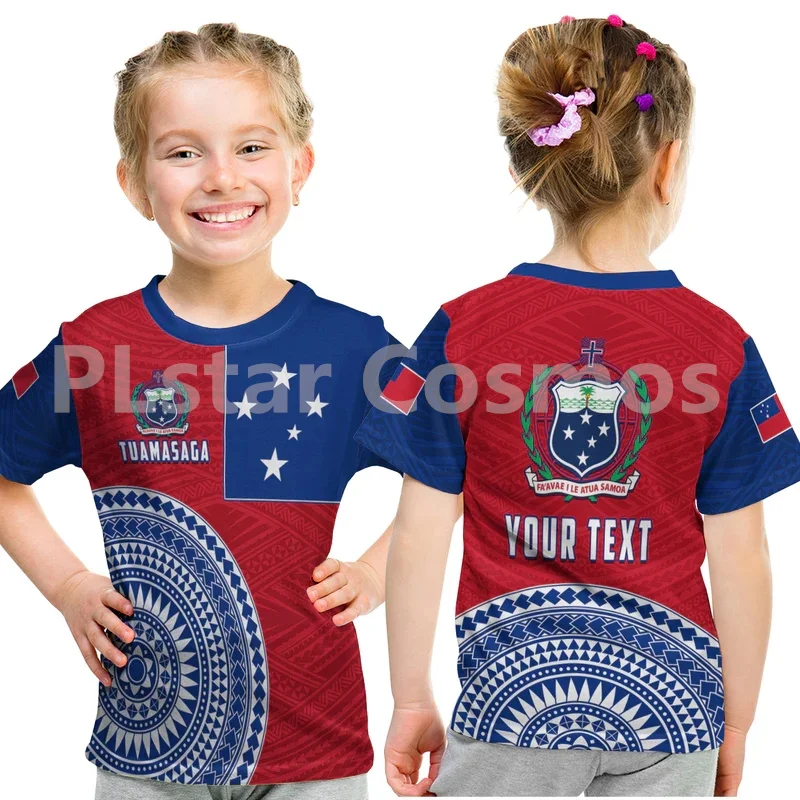 

(Custom Personalised) Tuamasaga Samoa T Shirt Kid Polynesian Pattern 3d Printed T Shirts Summer Tops Kids