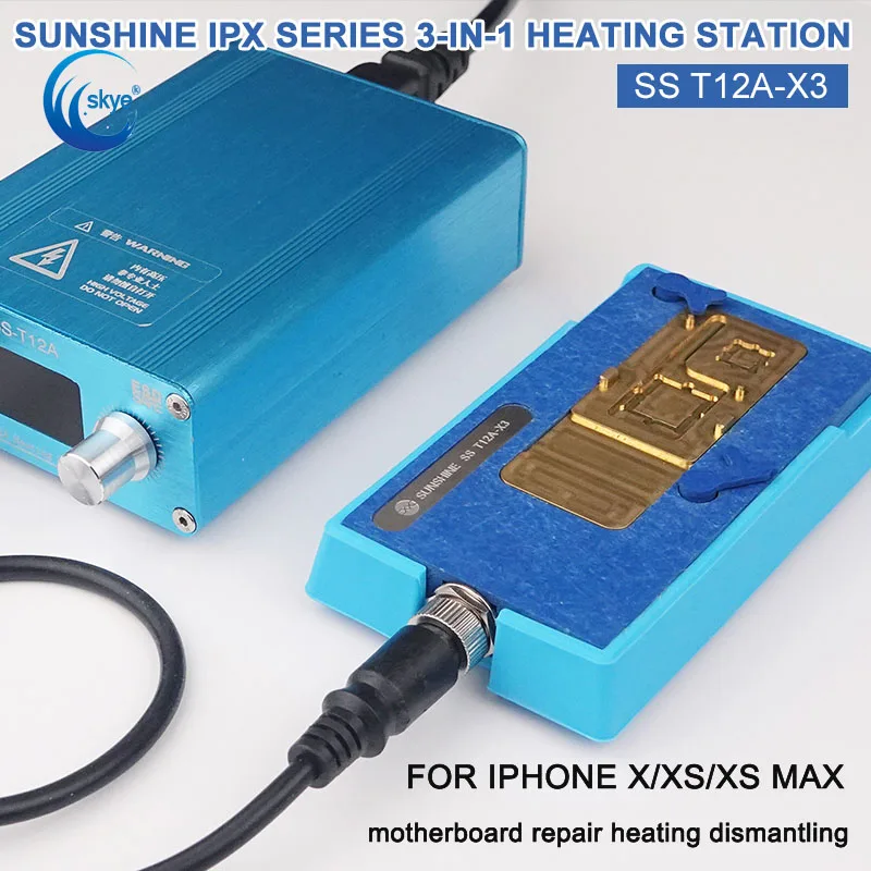 

SUNSHINE T12a-x3 Soldering Station Kit Motherboard Repair for Iphone 6 7 8 X XsMax 11 Cpu Nand Heating Disassembly Platform