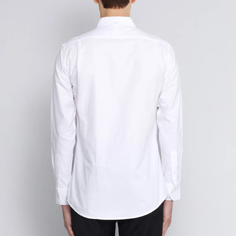 TB THOM Men's Shirt Clothing Fashion Top Brand Striped Front Closure Casual Oxford Slim Long Sleeve Women's Shirts Korean Lovers