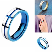 titanium stainless steel creative emixed color cross ring jewelry for unisex and lovers%e2%80%99 punk fashion party gift wholesale