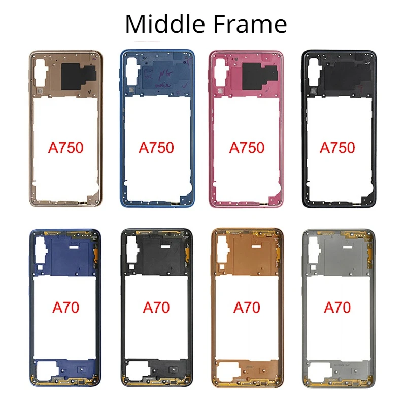 

For Samsung A70 Middle Frame Bezel Plate Cover Replacement Parts For Samsung Galaxy A70 A705 / A7 2018 A750 Mid Housing Case