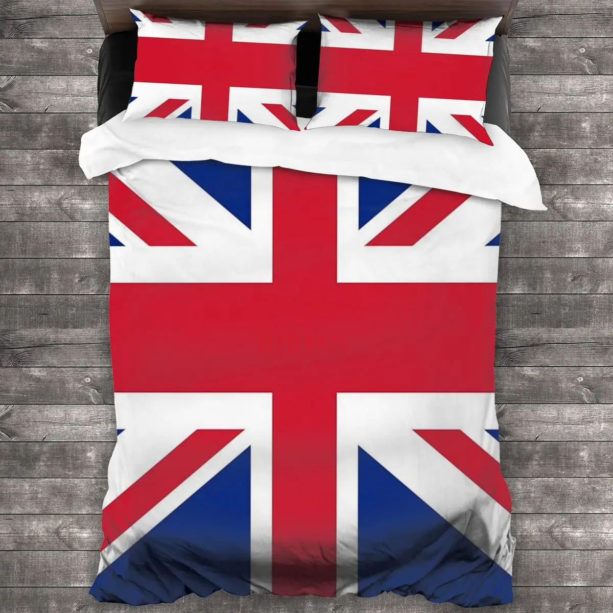 

Union Jack 1960s Mini Skirt British Flag Soft Microfiber Comforter Set with 2 Pillowcase Quilt Cover With Zipper Closure
