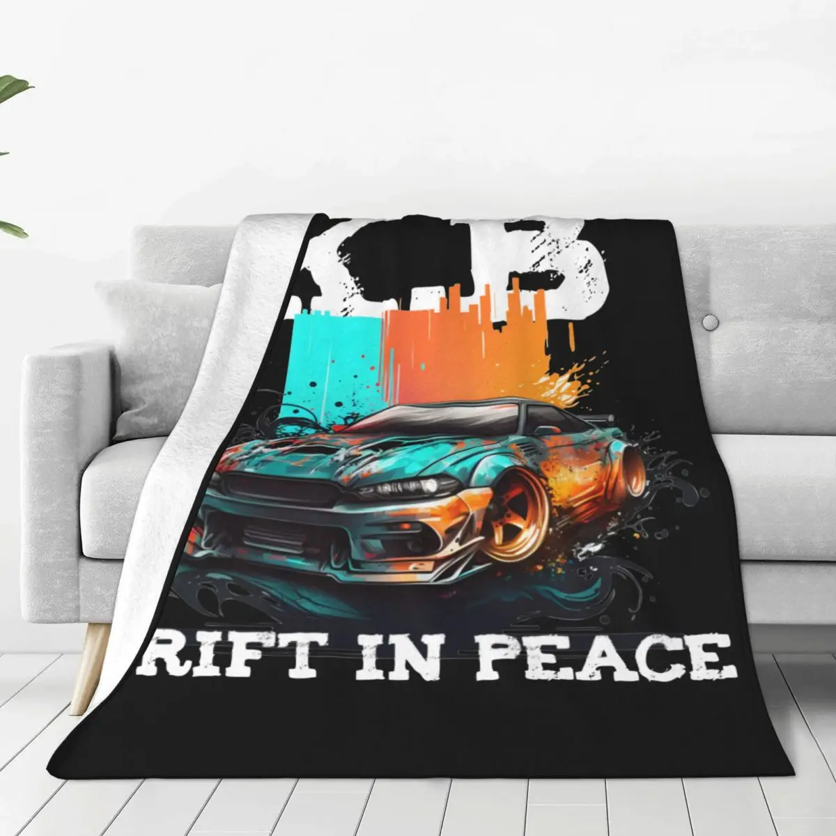 

Drift In Peace Ken Block Racing Flannel Blanket Awesome Throw Blanket for Bed Sofa Couch 125*100cm Bedspread