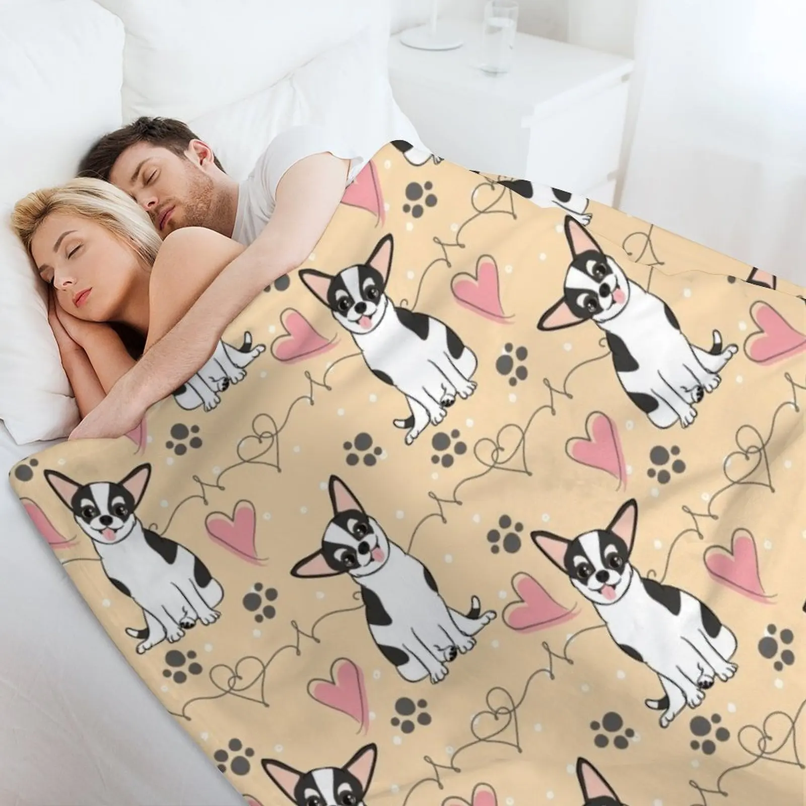 Черно-белое одеяло LOVE Chihuahua 1 декоративные диваны забавный подарок одеяла