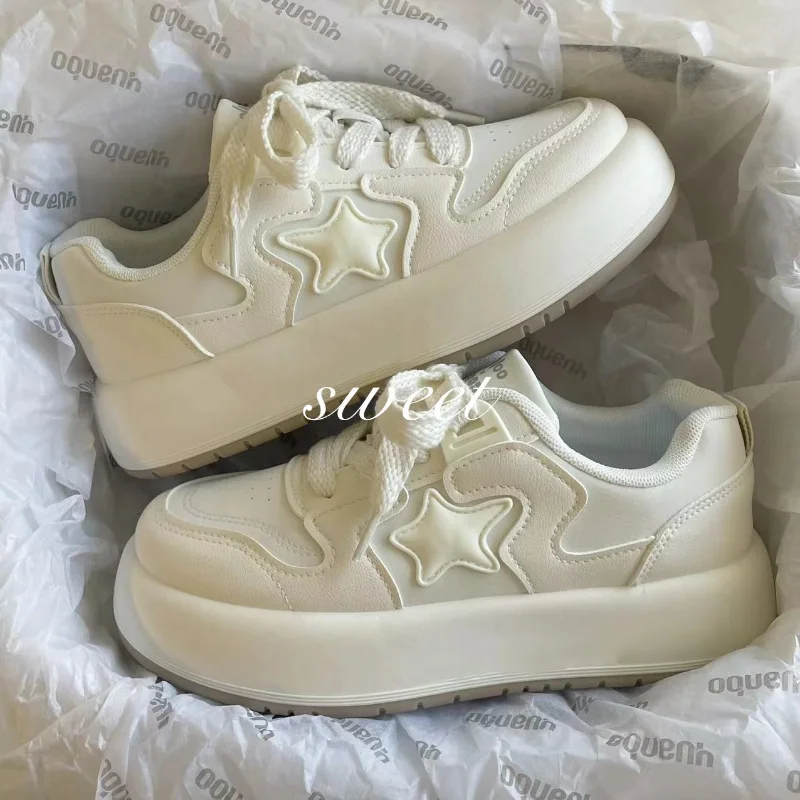 Black White Kawaii Shoes Women's Sports Casual Vintage Platform Sneakers Korean Vulcanize 2023 Spring Tennis Female Flats