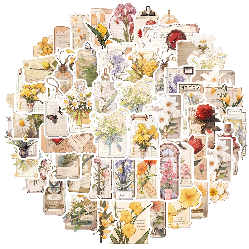 

10/50PCS Flower Time Cartoon Luggage Sticker Computer Skating Cute DIY Cool Graffiti Girl Waterproof Sticker