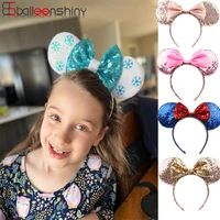 balleenshiny fashion mouse ears headband for girls sequins bows charactor for women festival headwear princesses accessories