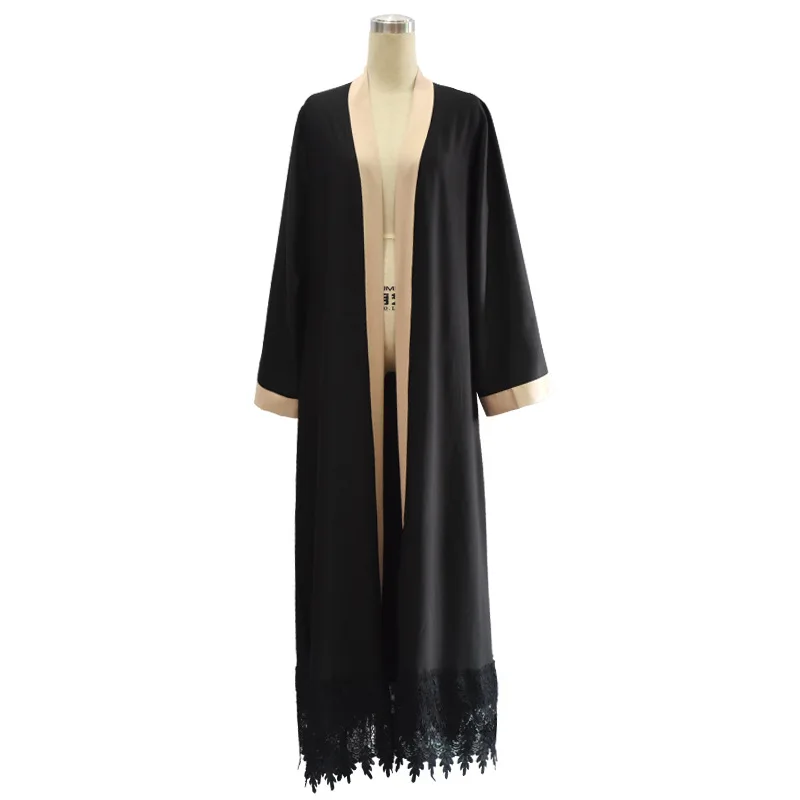 New Pakistan Saudi Women's Dress Cardigan Robe Lace Tunic Islamic Muslim Fashion Tunique Femme Musulman Turkey Store