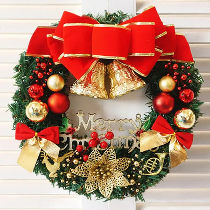 

HMTX 1pc Christmas Wreath Rattan, Merry Christmas Window Decoration, Door Hanging Decoration 30cm