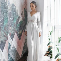 bohemian v neck wedding dresses 2022 backless chiffon simple beach gorgeous for women bridal gown robe de mariage custom made