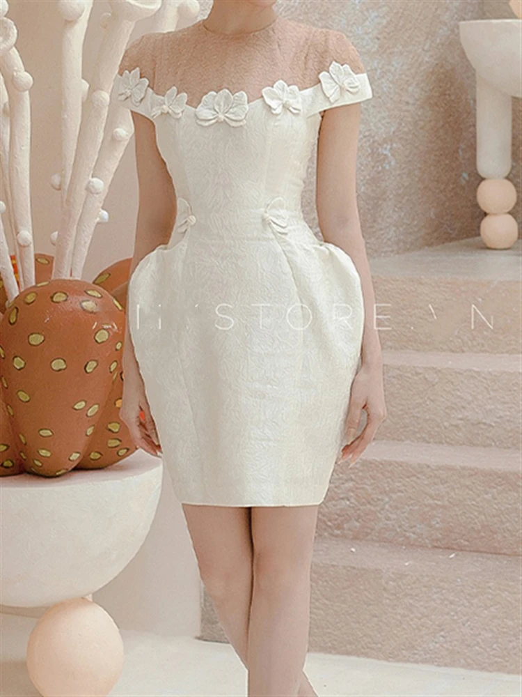 Женское винтажное платье с вышивкой элегантное облегающее Сетчатое