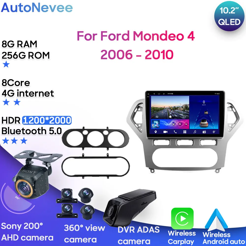 Мультимедиа Android для Ford Mondeo 4 2006-2010 Автомобильный стерео процессор Радио QLED плеер
