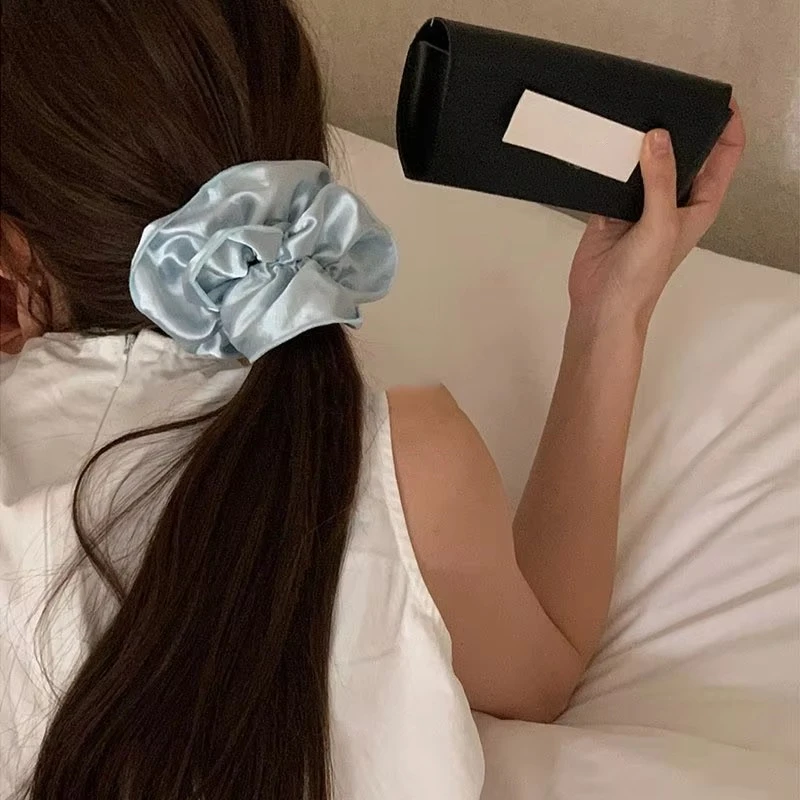 Стильные Сатиновые волнистые плиссированные двухслойные резинки головные уборы
