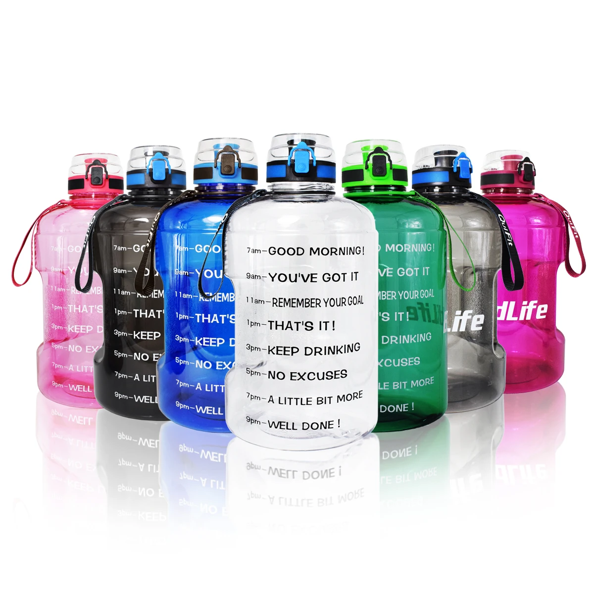 

BuildLife 1.3L 2.2L 3.78L Water Bottle With Locking Flip-Flop Lid Outdoor Gym Fitness Sports BPA Free Large Capacity Jug
