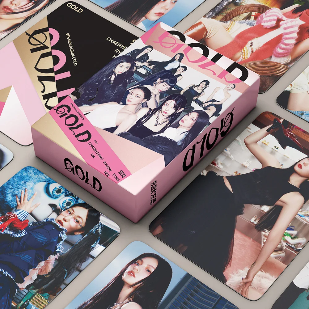 55 шт. Kpop ITZY фотокарточки альбомы GOLD LOMO открытка Yeji Lia Ryuji Chaeryeong Yuna для фанатов