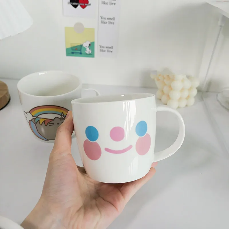 340 мл мультяшная кружка для молока с улыбающимся лицом креативная улыбка