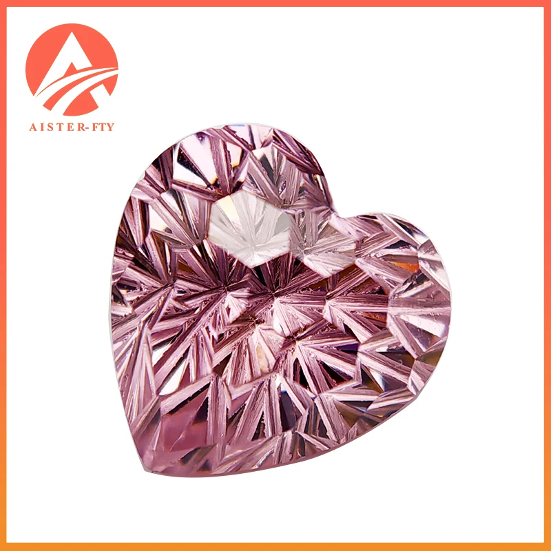 Новые пиротехнические камни розового сердца 6x6 мм с кубическим цирконием для