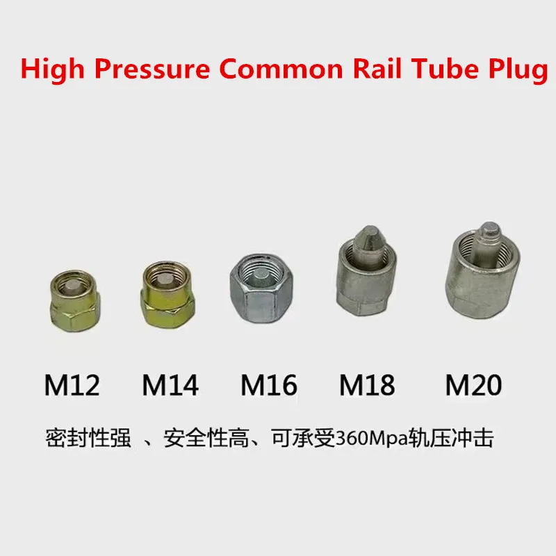 

Common Rail Tube Plug Common Rail Injector Cap Common Rail Injector Tube Block-Off Tool Sealing Plug M12 M14 M16 M18 M20